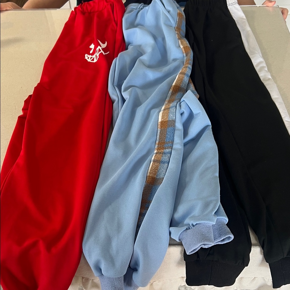 SHEIN Kids Jogger Set - Red, Light Blue, Black, White